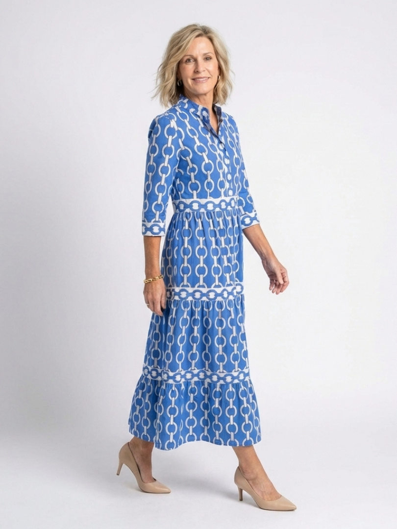 יעל | שמלת מקסי פרחונית עם מחשוף V