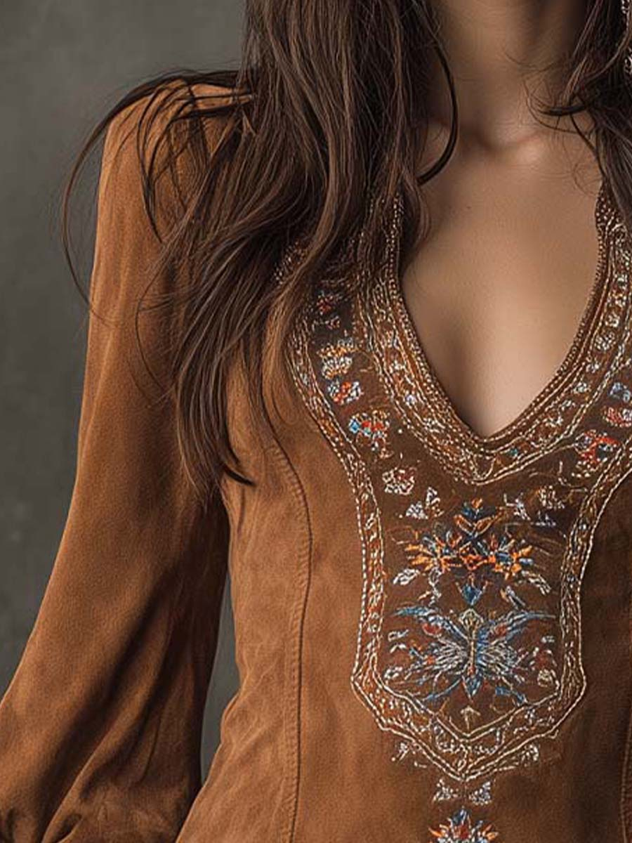 עדי | שמלה קצרה באפקט זמש