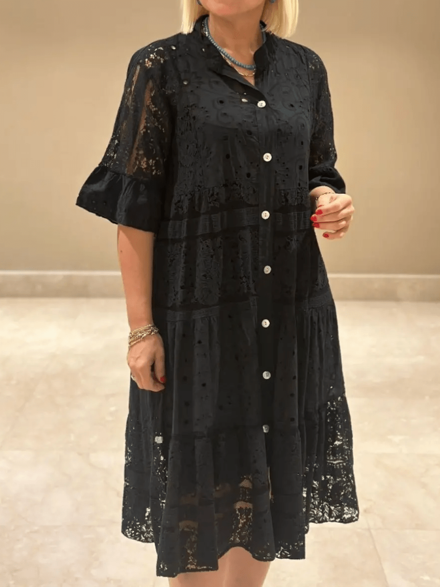 שולמית | שמלת מידי מכופתרת בשכבות